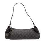 Gucci GG Denim Gray Shoulder Bag In Canvas And Leather