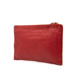 Balenciaga Metallic Edge Clutch Red Leather
