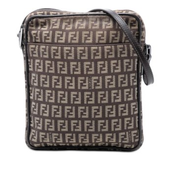 Fendi Zucca Canvas Brown Bag In Leather And Canvas