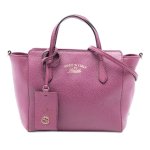 Gucci Mini Swing Purple Pochette In Calf Leather