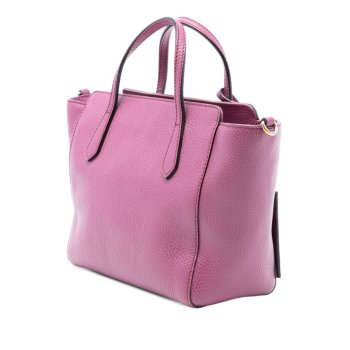 Gucci Mini Swing Purple Pochette In Calf Leather